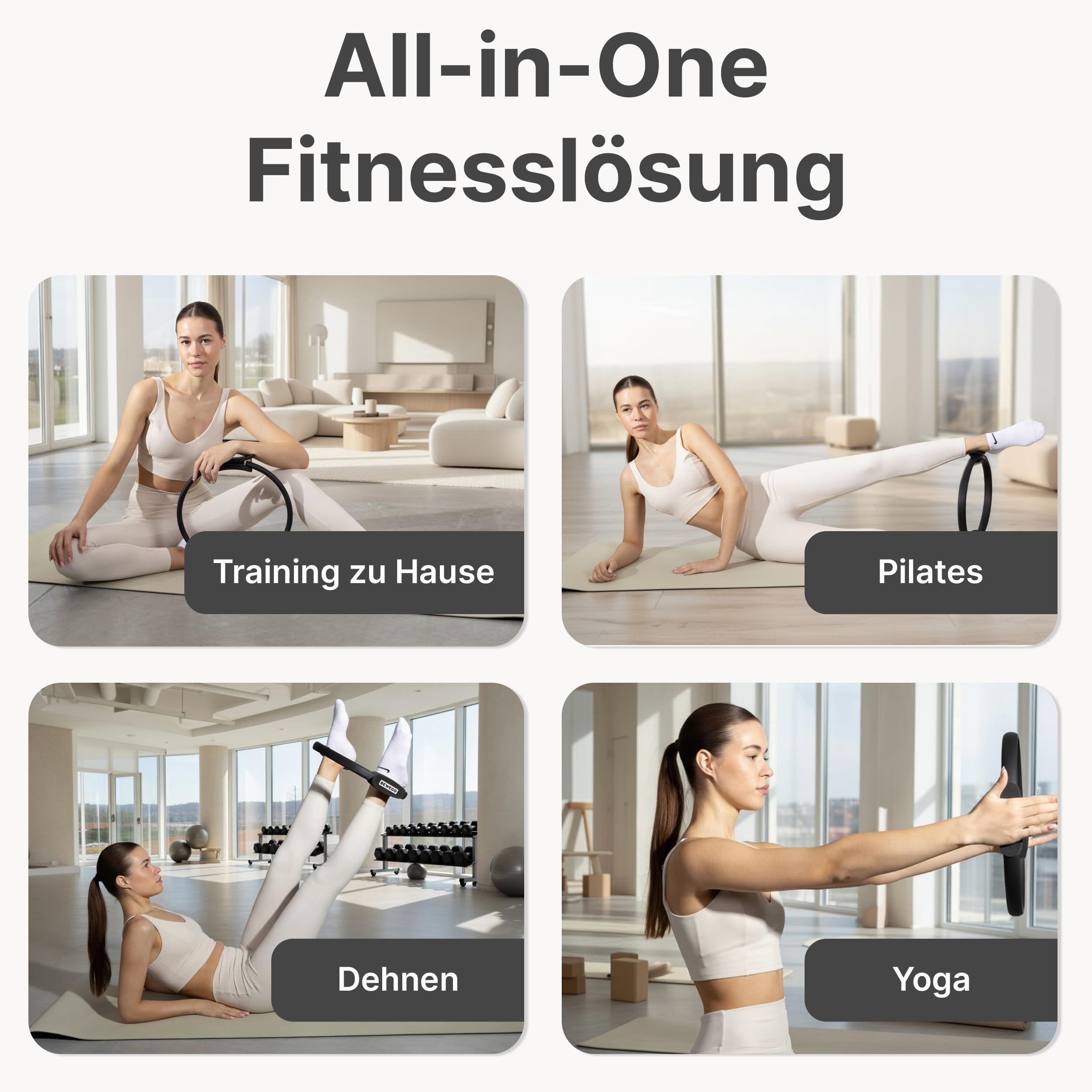 Pilates Ring - 37 cm Fitnessring für Beckenboden, Core und Beine, Widerstandsring für Zuhause, Trainingsring im Essential Kit, Magic Circle für Stretching & Yoga