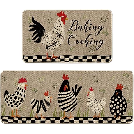 Artoid Mode Rooster Kitchen Rug Set: The Epitome of Rustic Charm