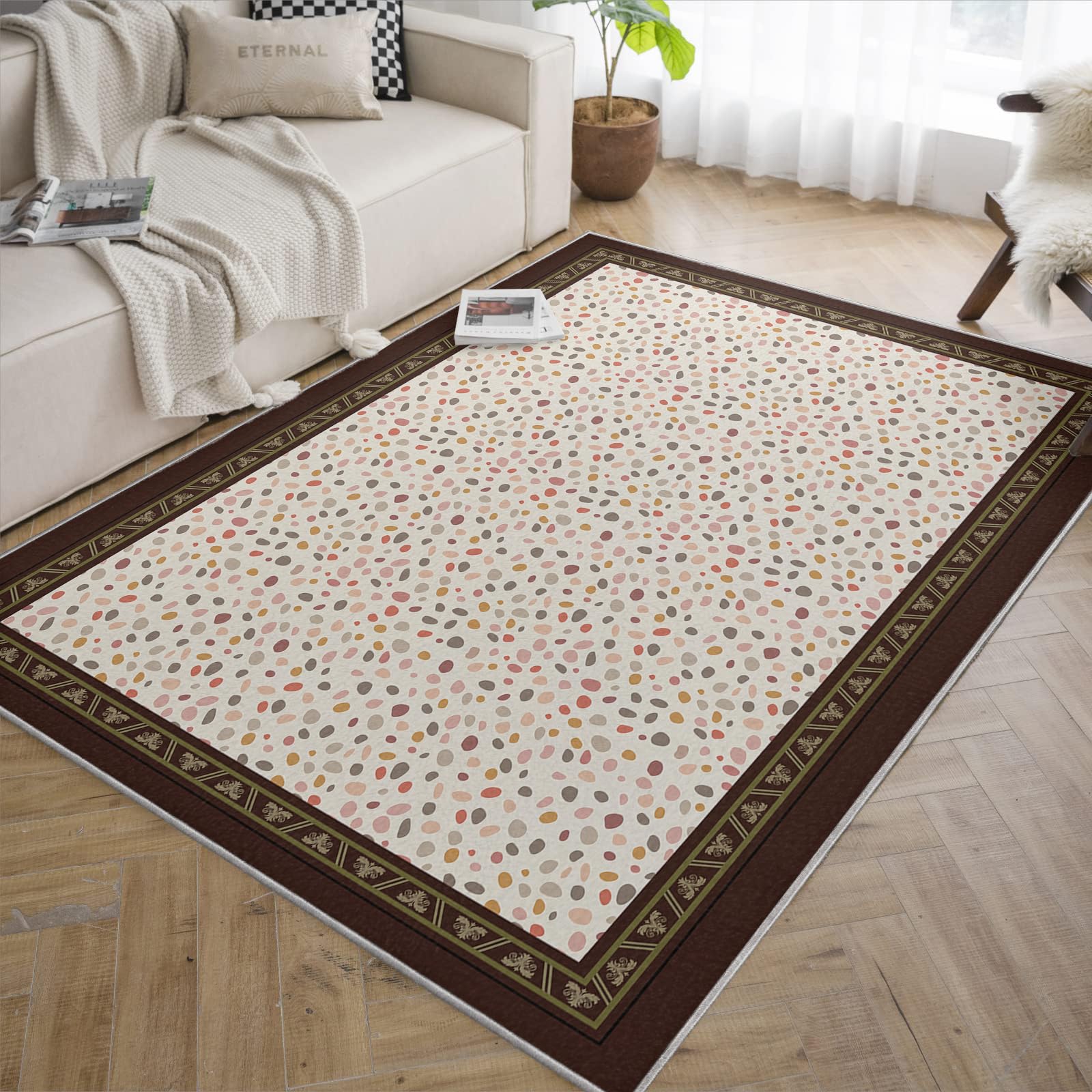 Schlafzimmerteppich Boho waschbar Wohnzimmer 60x120