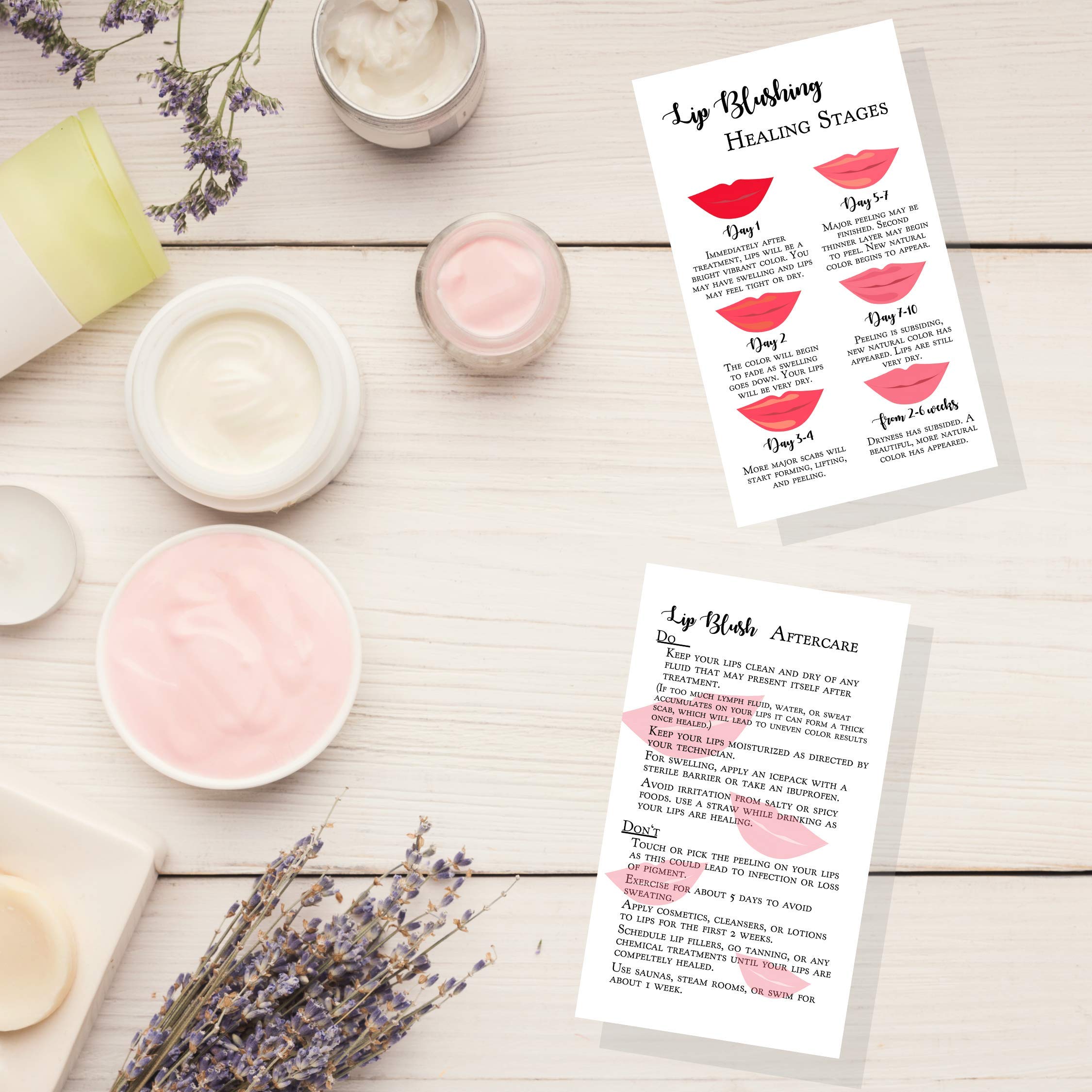 Buy Lip Blush Stages of Healing & Aftercare Instructions Cards