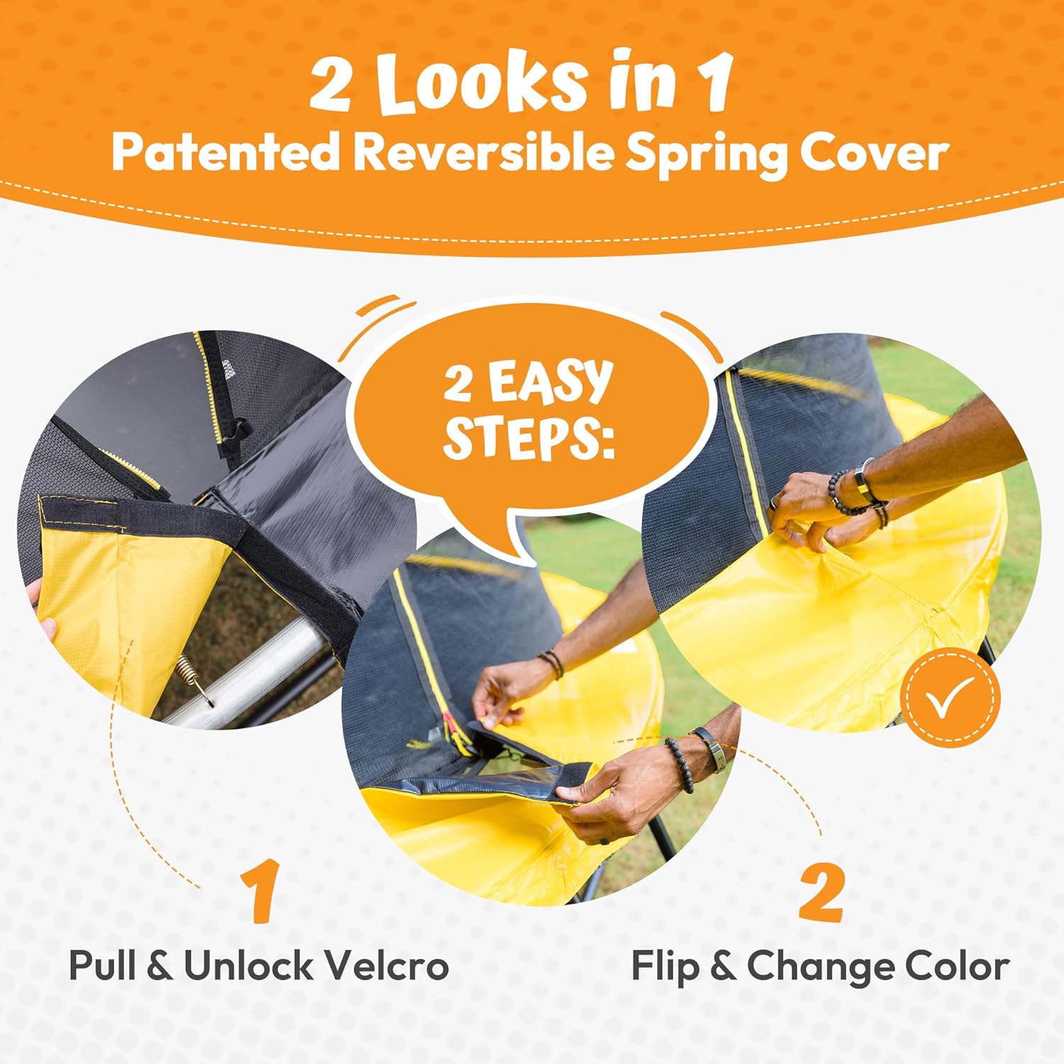 JUMPZYLLA Trampoline Outdoor 8FT 10FT 12FT 14FT 15FT 16FT with Enclosure and Ladder, ASTM Approved Recreational Trampoline for Kids and Adults, Anti-Rust Coated Frame 7