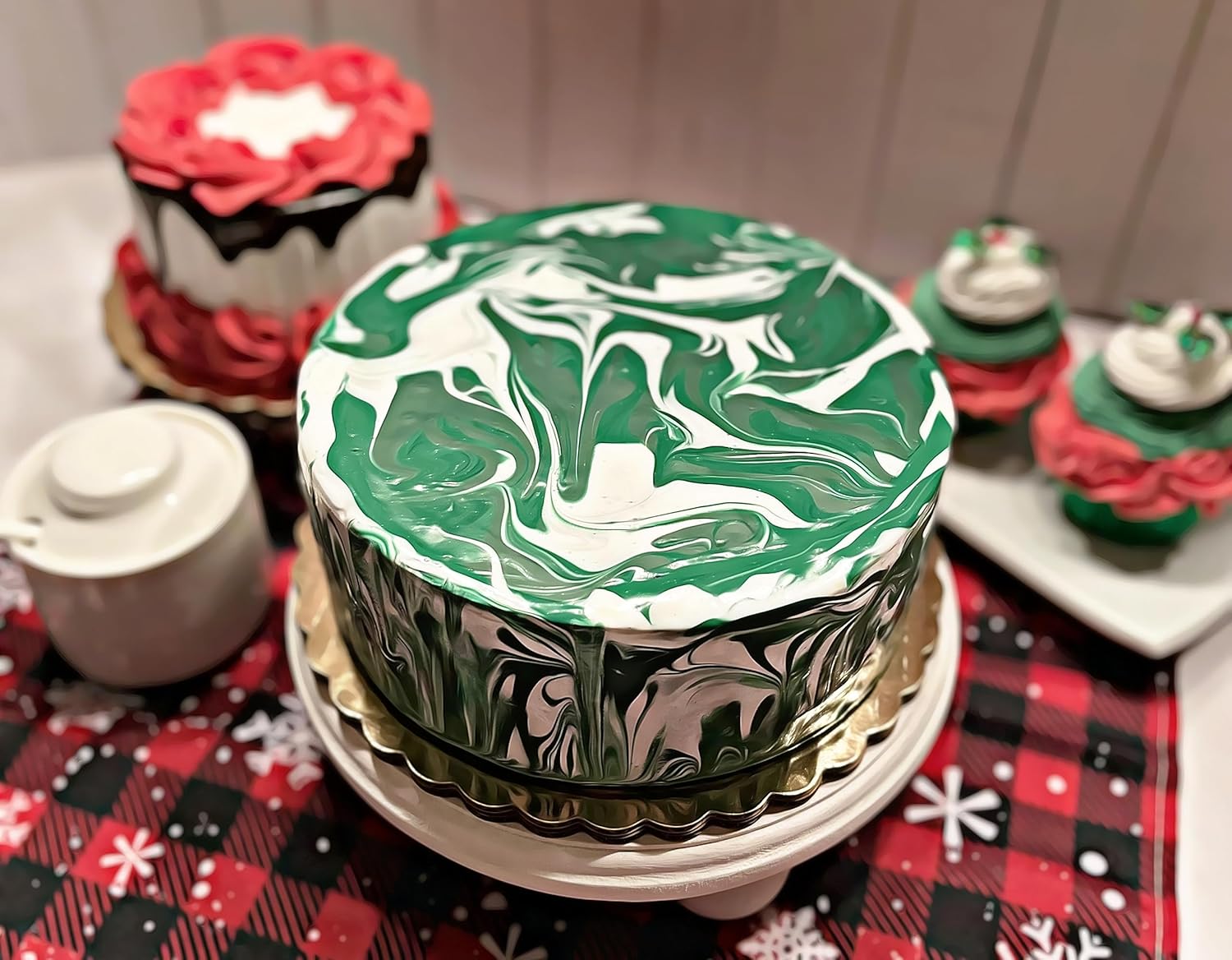 Fake Cake Green Marble Glaze Cake Handmade by Dezicakes- Fake Cake -Artificial Cake