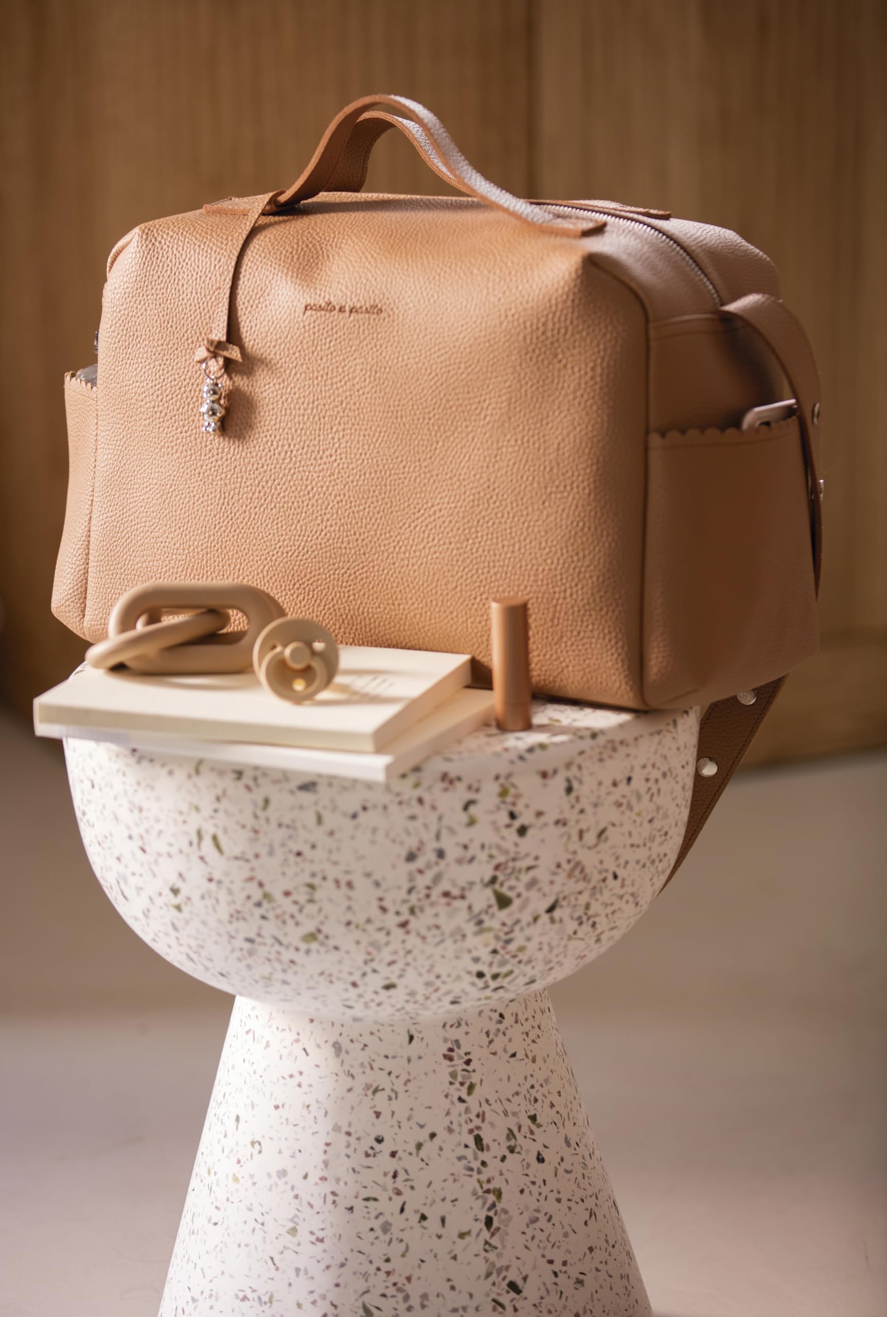 Borsa per pannolini Icon Rosa Beige Grigio Caramella