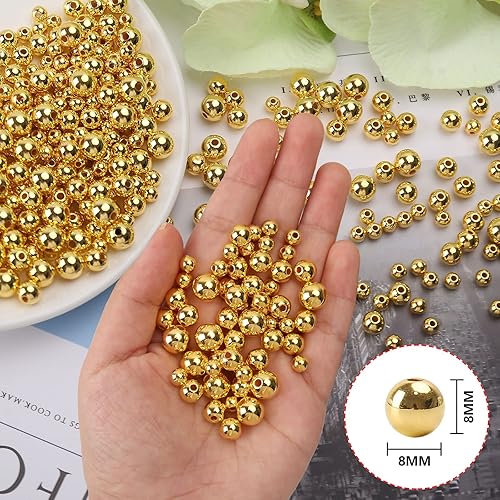 Miniatura 4 de Cuentas de perlas de imitación de ABS brillantes de calidad con agujero de 0.2360.3960.394 pulgadas (680.394 in) cuentas espaciadoras acrílicas