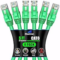 Vista 21 de Maximm Cable Ethernet Cat 6 de 10 pies (paquete de 6) - Cable LAN de alta velocidad, cable de Internet, cable de conexión y cable de red - UTP