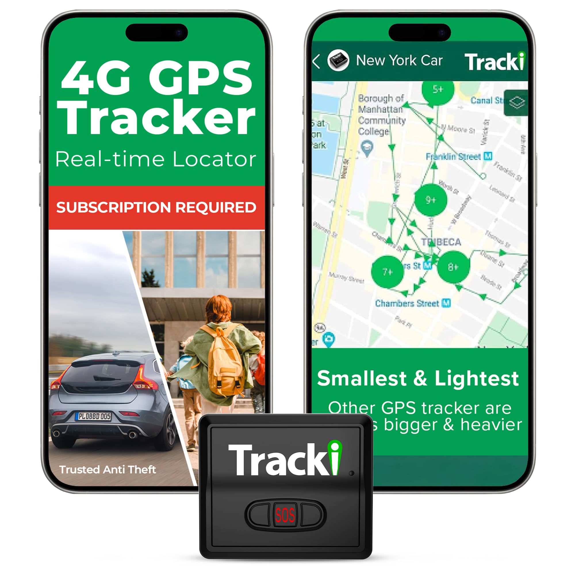 Tracki Mini 4G GPS Tracker for Car, Bike & Luggage - Magnetic - Real Time - Geo Fence Alerts - International Coverage - Long History Log - Waterproof Case - Long Battery Life - Subscription Required