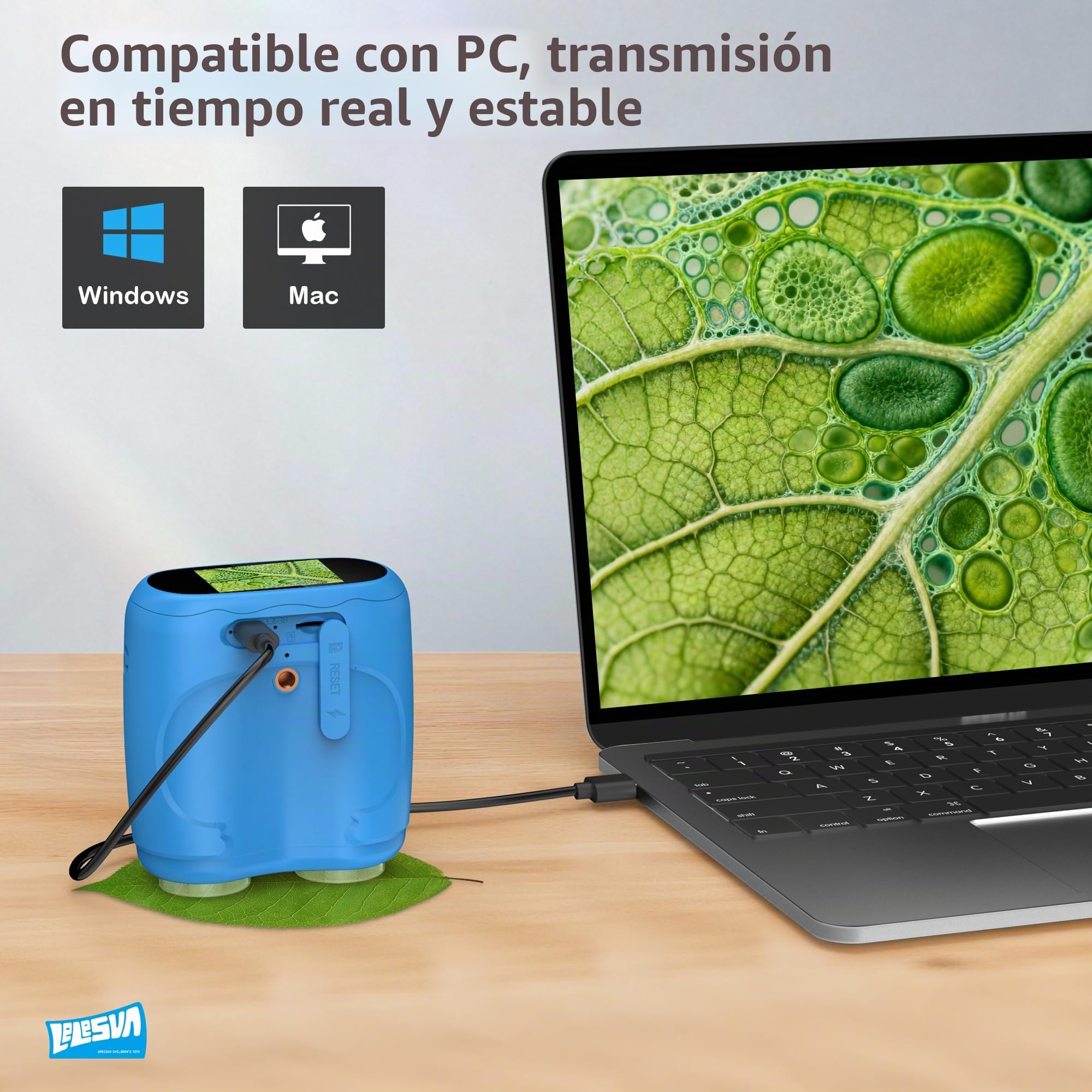 Microscopio y telescopio 2 en 1, Mini microscopios portátiles de Bolsillo 1000X, telescopio de 1000 m para niños, telescopios Infantiles con 1920P, Grandes Juguetes de Ciencia de Actividad Stem
