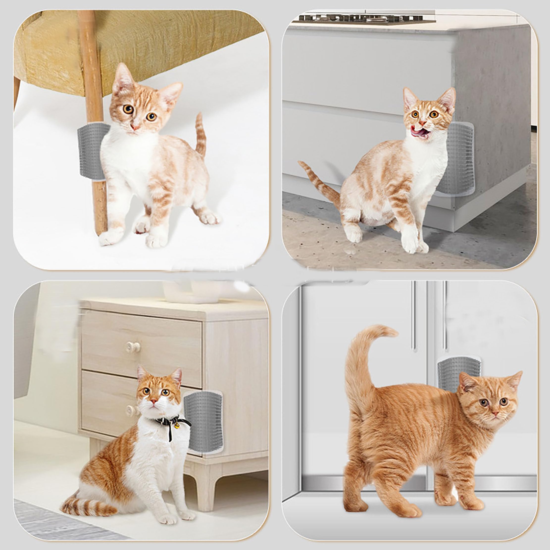 2 peines suaves para gatos con bolsa de hierba gatera, rascador de esquina de pared, peines de masaje suaves para gatos de pelo corto y largo, cepillo de juguete para gatos de interior