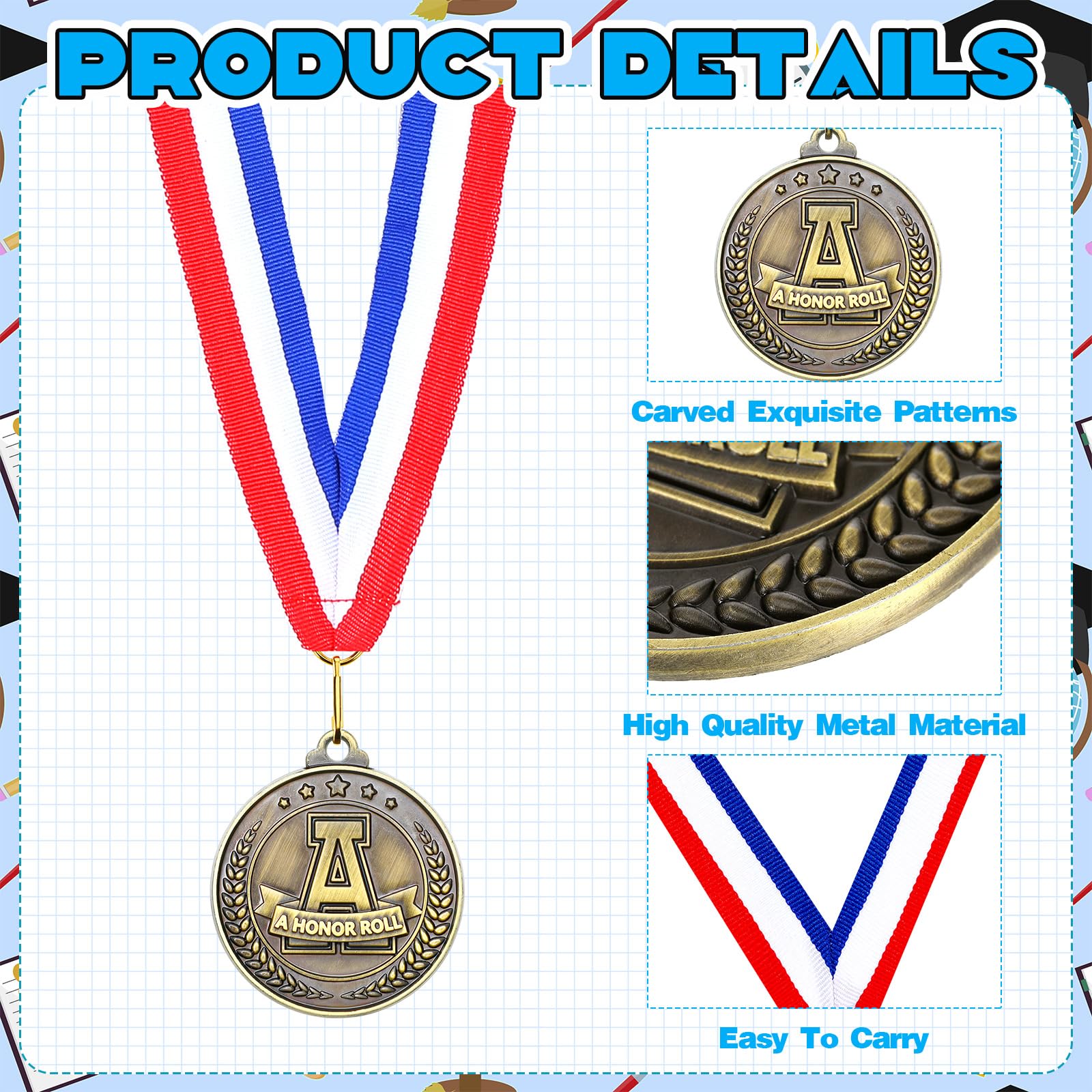 Quelay 30/60 medallas de oro de 2 pulgadas para ganadores de premios, a granel con cintas para el cuello, trofeo de metal, medallas de regalo para estudiantes, adultos, torneos escolares