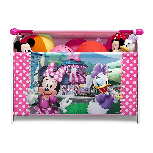Miniatura 11 de Delta Children - Juego de 3 piezas de Disney Minnie Mouse para sala de juegos para niños pequeños, incluye mesa, silla y caja de juguetes, color rosa