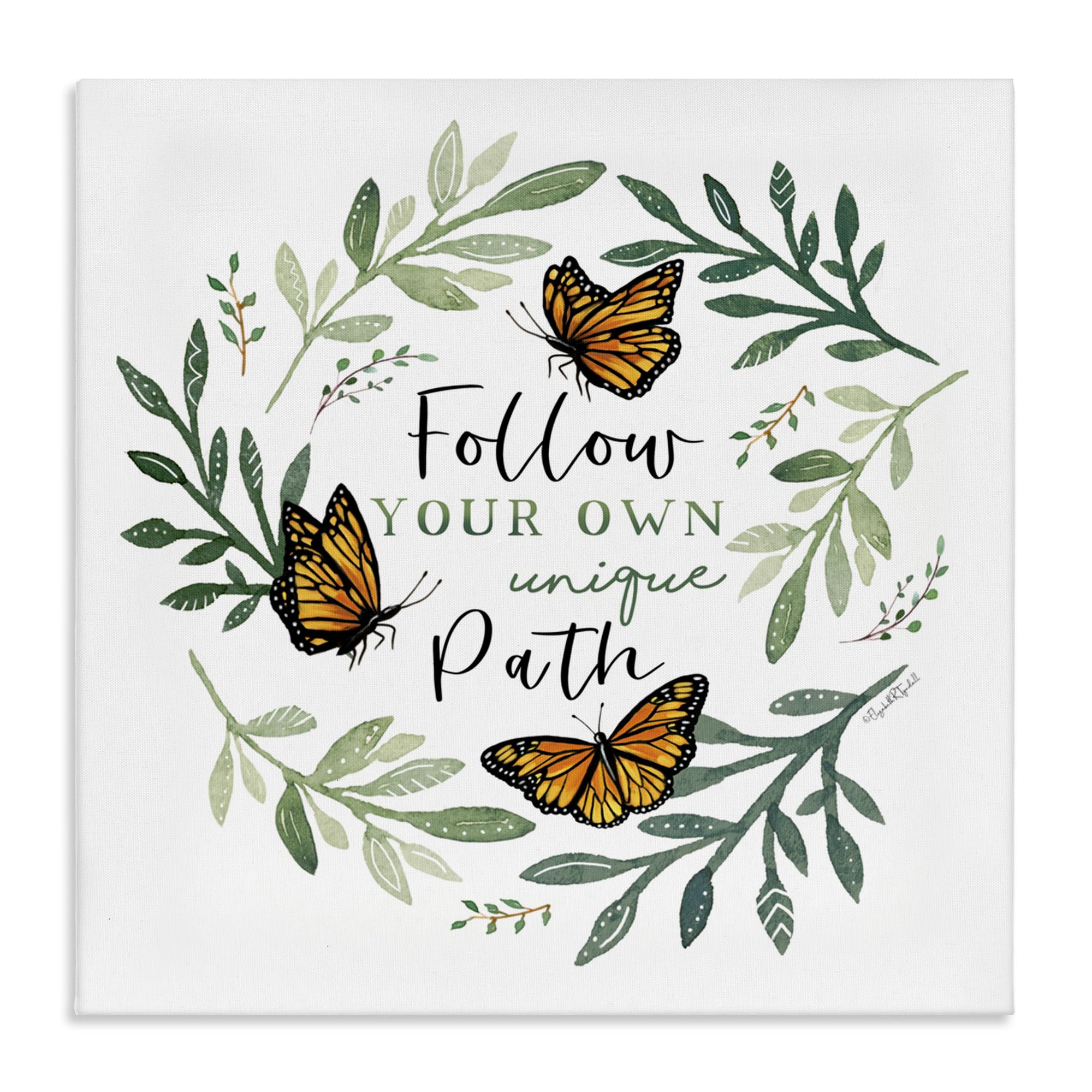 Stupell Industries Unframed 'Follow Unique Path Butterflies'| Canvas Art