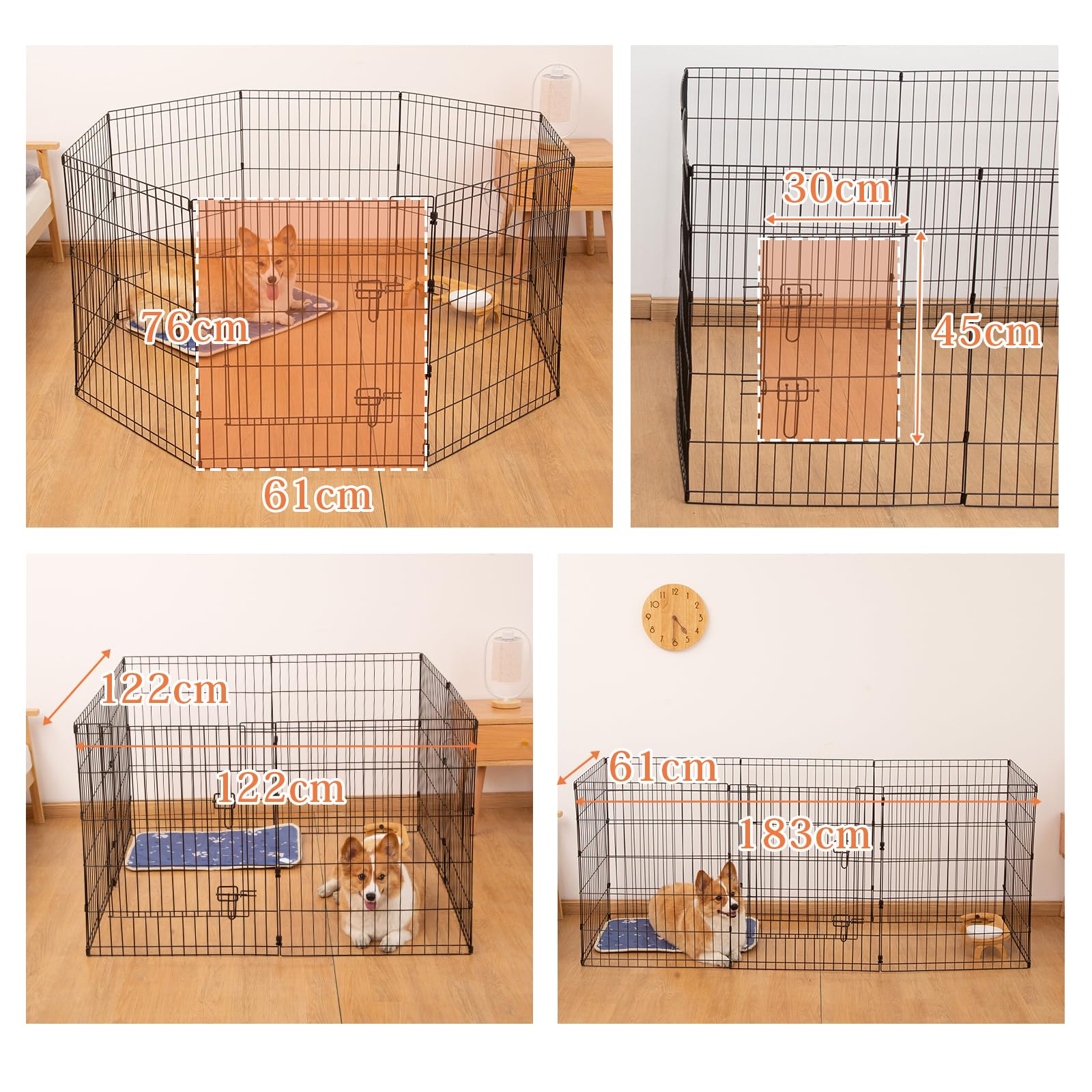 Amazon | PETTOM ペットサークル ペットフェンス 犬 サークル スチール