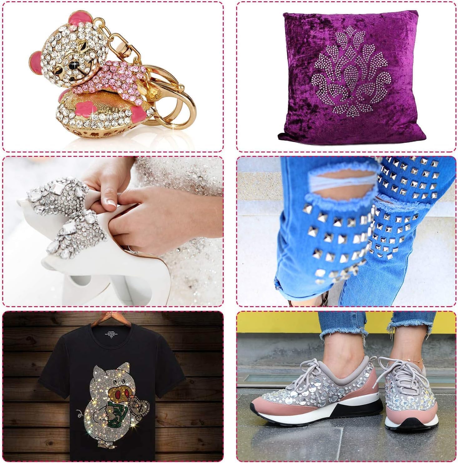 Bedazzler Kit con Strass, Applicatore di Gemme Fisse Caldo Penna Pittura a Diamante, Penna Cera, Pinzette, Vassoio, Panno Per La Pulizia, 28 Colori Strass Cristalli per Scarpe Fai Da Te Vestiti