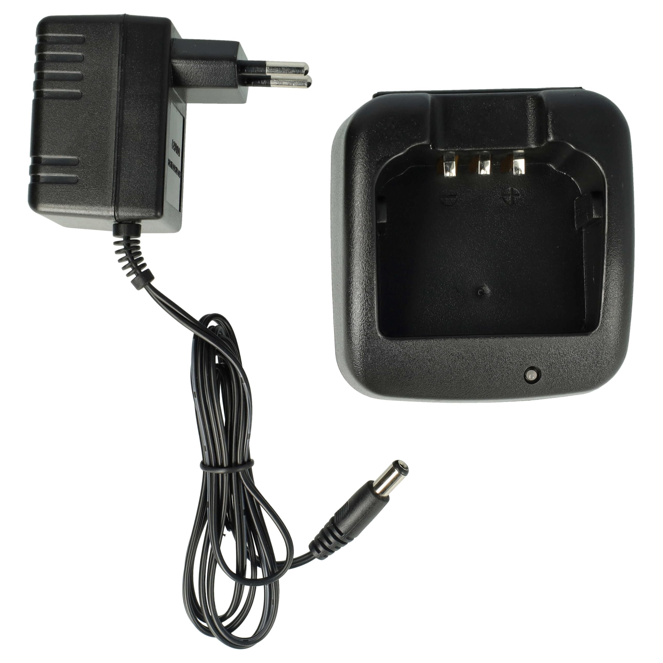 vhbw Cargador Compatible con Icom BP-232H, BP-232, BP-232WP, BP-232N, IC-4011 baterías de Radio - Estación de Carga + Fuente de alimentación, 9 V