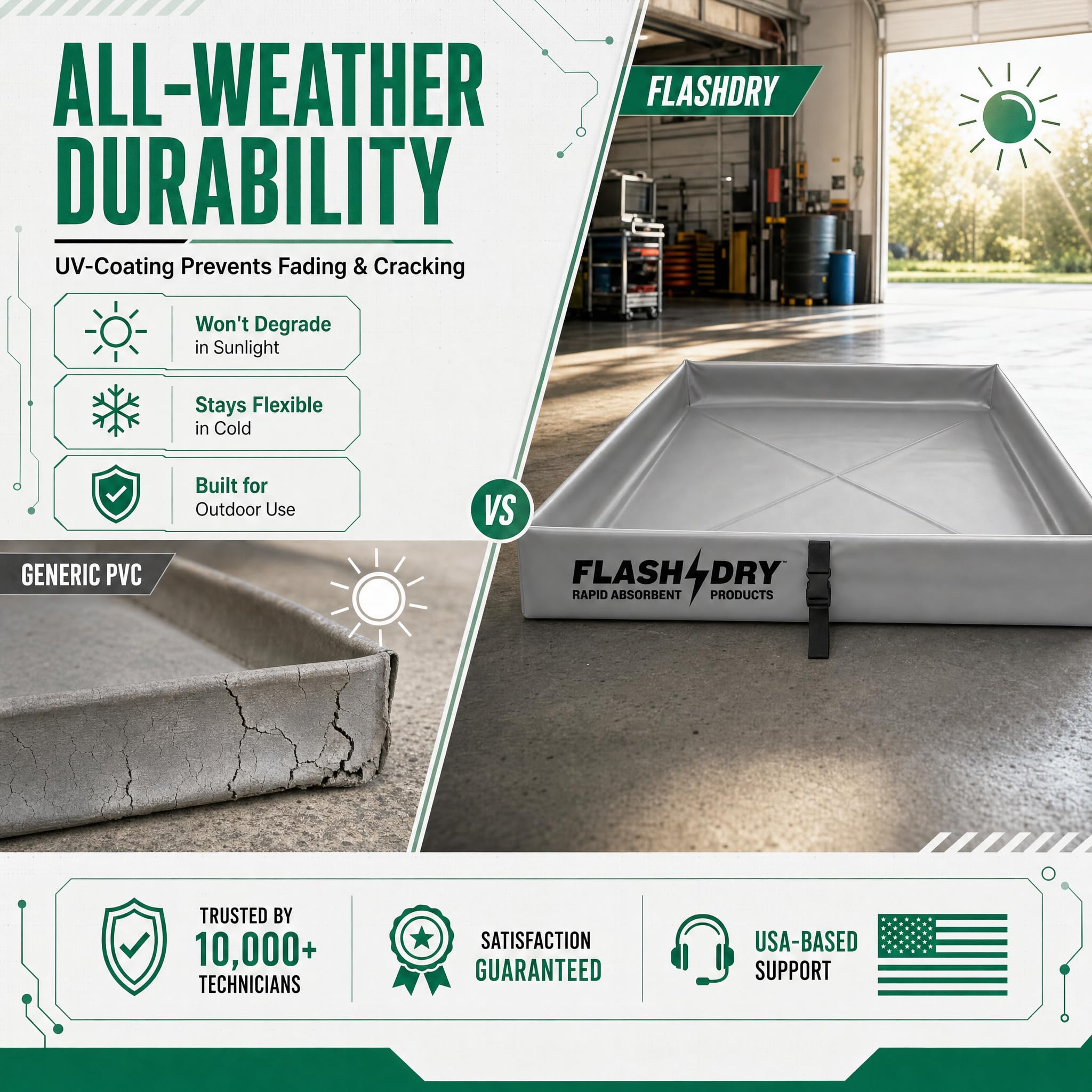 FLASHDRY Portable Spill Containment Berm, Folding Duck Pond, 4'' x 4'' — Amazon image 5