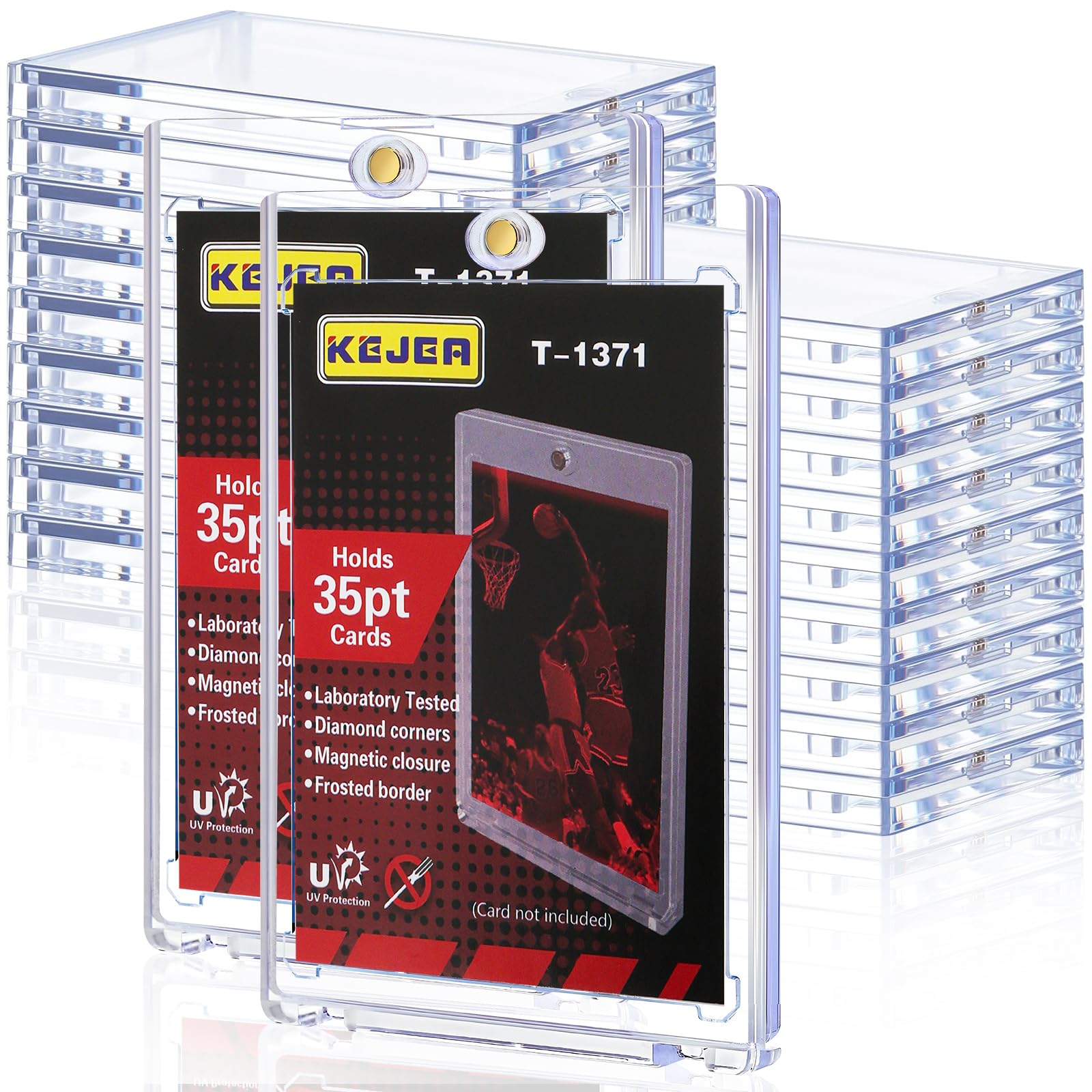 20ct Magnetic Card Holders for Trading, 35pt Hard Cards Sleeves Case, One Touch Card Holder Fit for MTG?Sports, Baseball, Game, Toploaders, Standard Cards Display