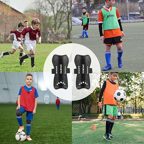 Miniatura 8 de Espinilleras de fútbol para niños y jóvenes, espinilleras y espinilleras para niños y niñas