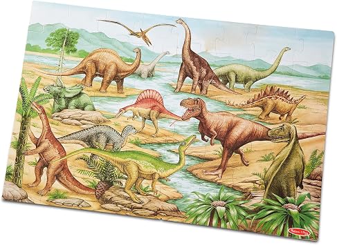 Melissa & Doug Puzzle Géant de Sol Monde des Dinosaures (48 Pièces)