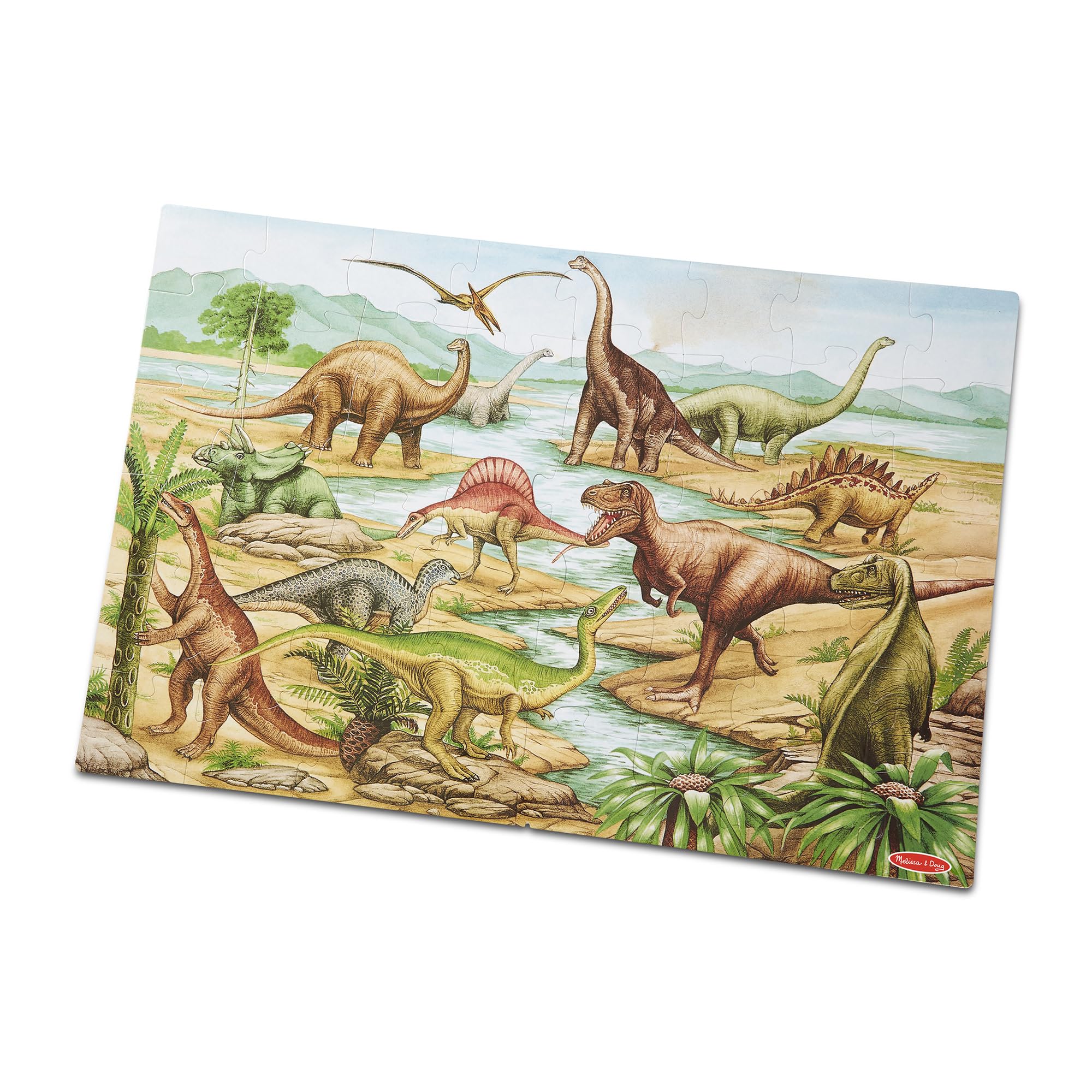 Melissa & Doug Dinosaurs Floor Puzzle - 48 Pieces (2 Feet x 3 Feet Assembled) - FSC Certified