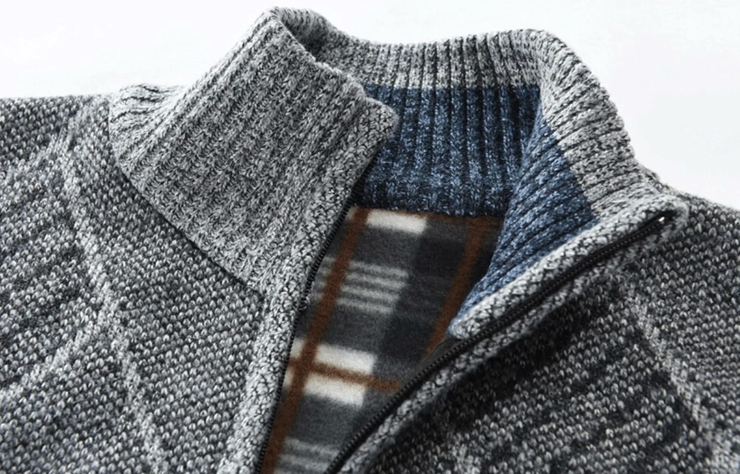 VtuAOL Men's Cardigan Sweaters Casual Full Zip Sweaters Knitted Cardigan with Pockets - Image 4