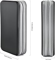 Vista 42 de Caja de CD Billetera, 80 Capacidad DVD VCD Medios Blu-ray Caso Cartera Titular Organizador de Almacenamiento (Plata)