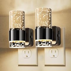 L LOHAS LED Night Light Dimmable Night Lights Plug into Wall 2 Pack Acrylic Nightlights with 0-100 LM