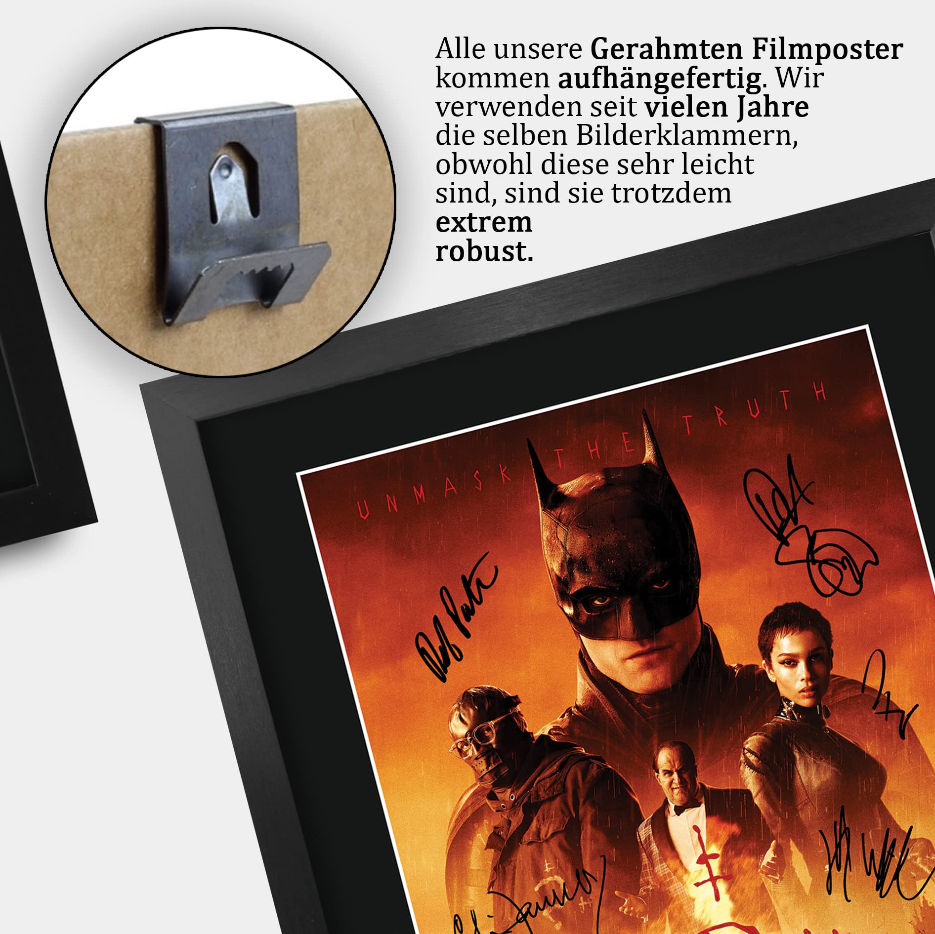 HWC Trading FR A3 The Bat Man Robert Pattinson Geschenke Geduckter Poster Signiertes Autogramm Foto für Fans von Film Memorabilien - A3 Framed