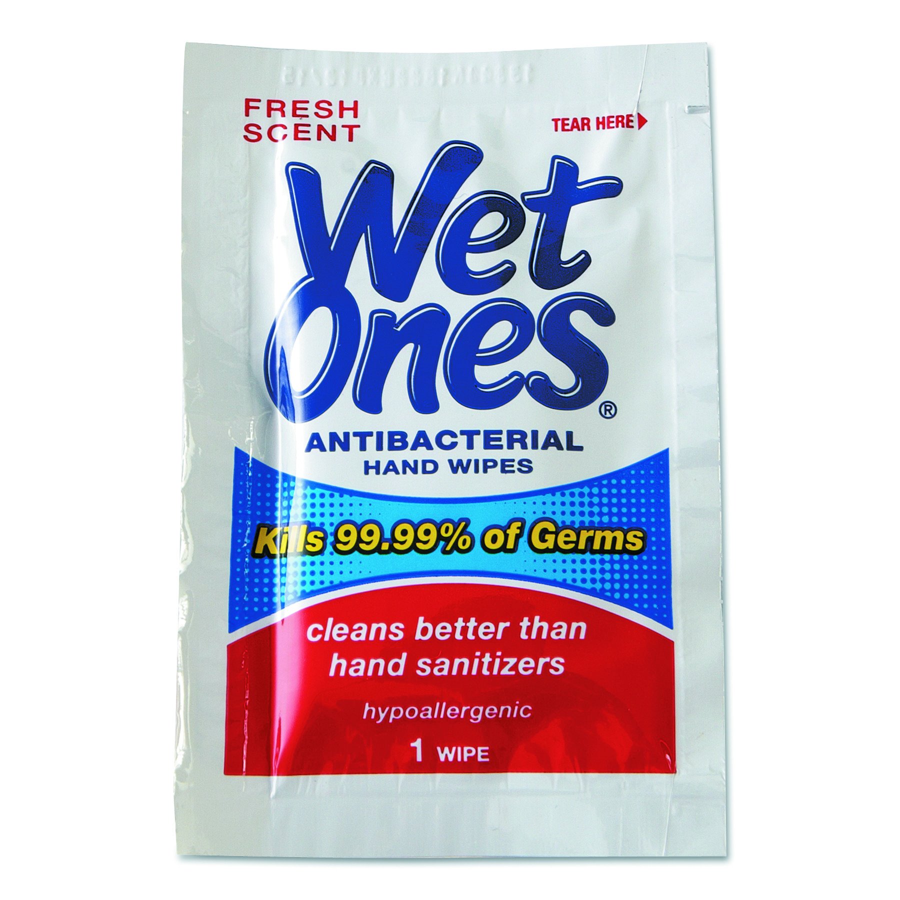 Wet Ones 4723 Antibacterial Moist Towelettes, 5 x 7 1/2, White, 1-Ply, 240 Wipes per Carton