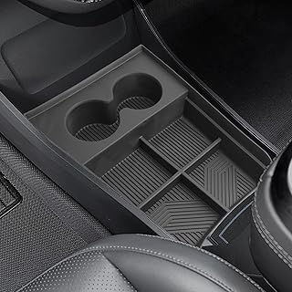 YEE PIN Upgraded R1T Lower Console Organizer Cup Holder for Rivian R1T R1S Lower Center Console Organizer Expanded Cupholders, Lower Storage Organizer Cup Holder for Rivian 2022 2023 2024 Accessories