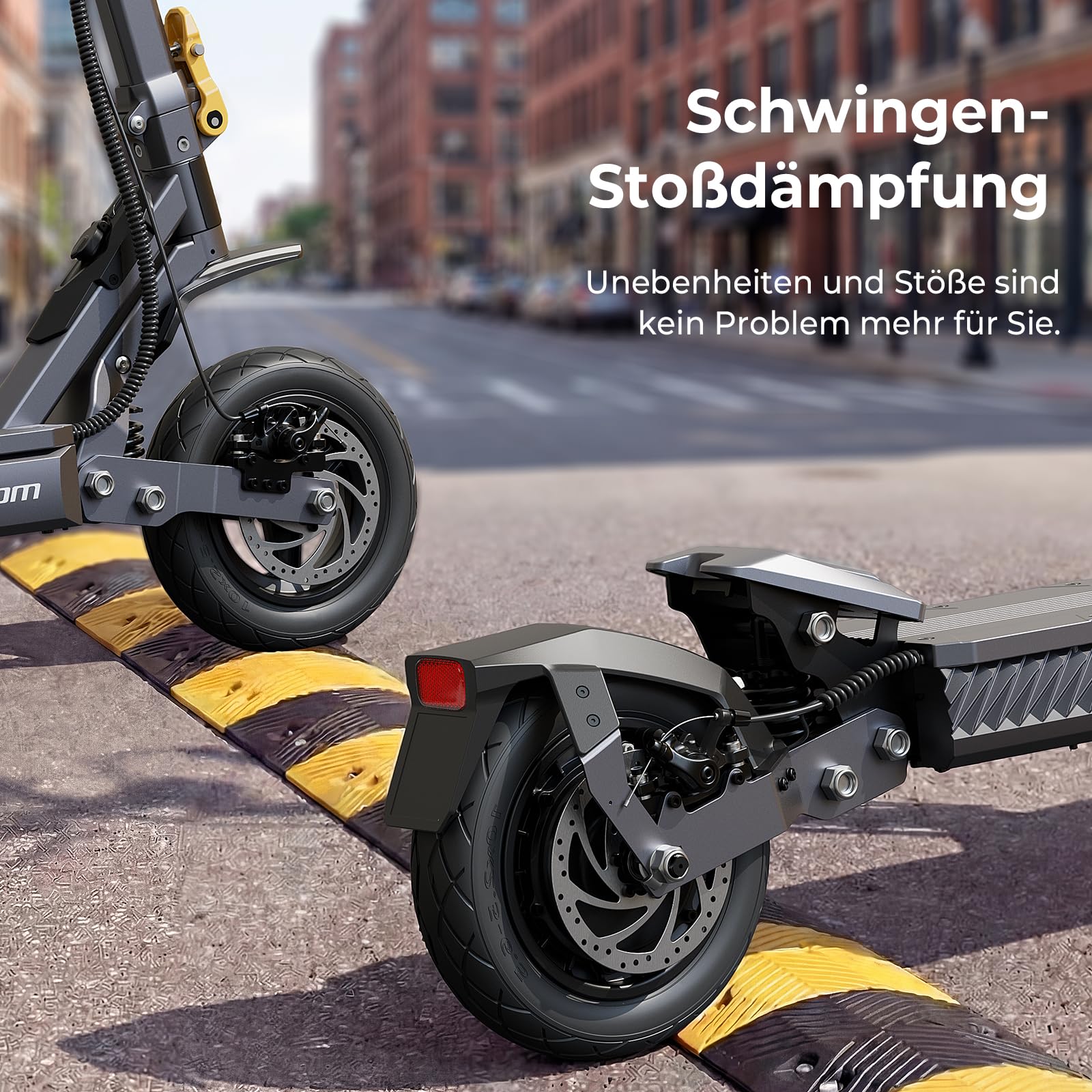 AUSOM Gosoul 2/Gosoul 2 Pro E Scooter, Offroad-Elektroroller mit ShocFree-Federung, 70/90km Reichweite,10 Zoll Tubeless Reifen, E-ABS+Doppelscheibenbremsen