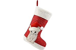 Adorable Christmas Stockings for Feline Companions: WEWILL Embroidered Xmas Socks