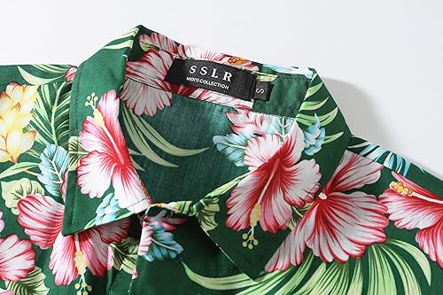 Miniatura 3 de SSLR Camisa hawaiana para hombre, casual, con botones, camisas hawaianas de manga corta para hombre