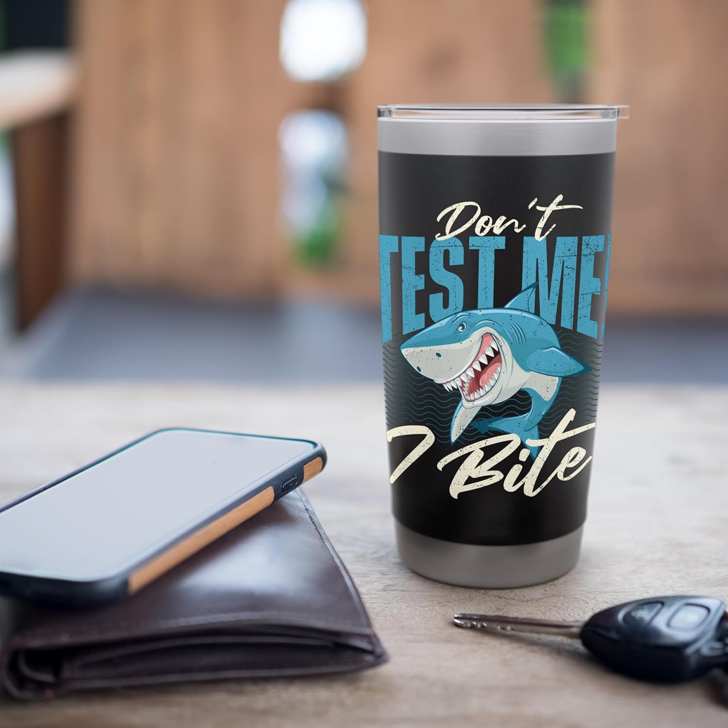 Don't Test Me I Bite - Shark Lover Marine Biologist Stainless Steel Insulated Tumbler - Image 7