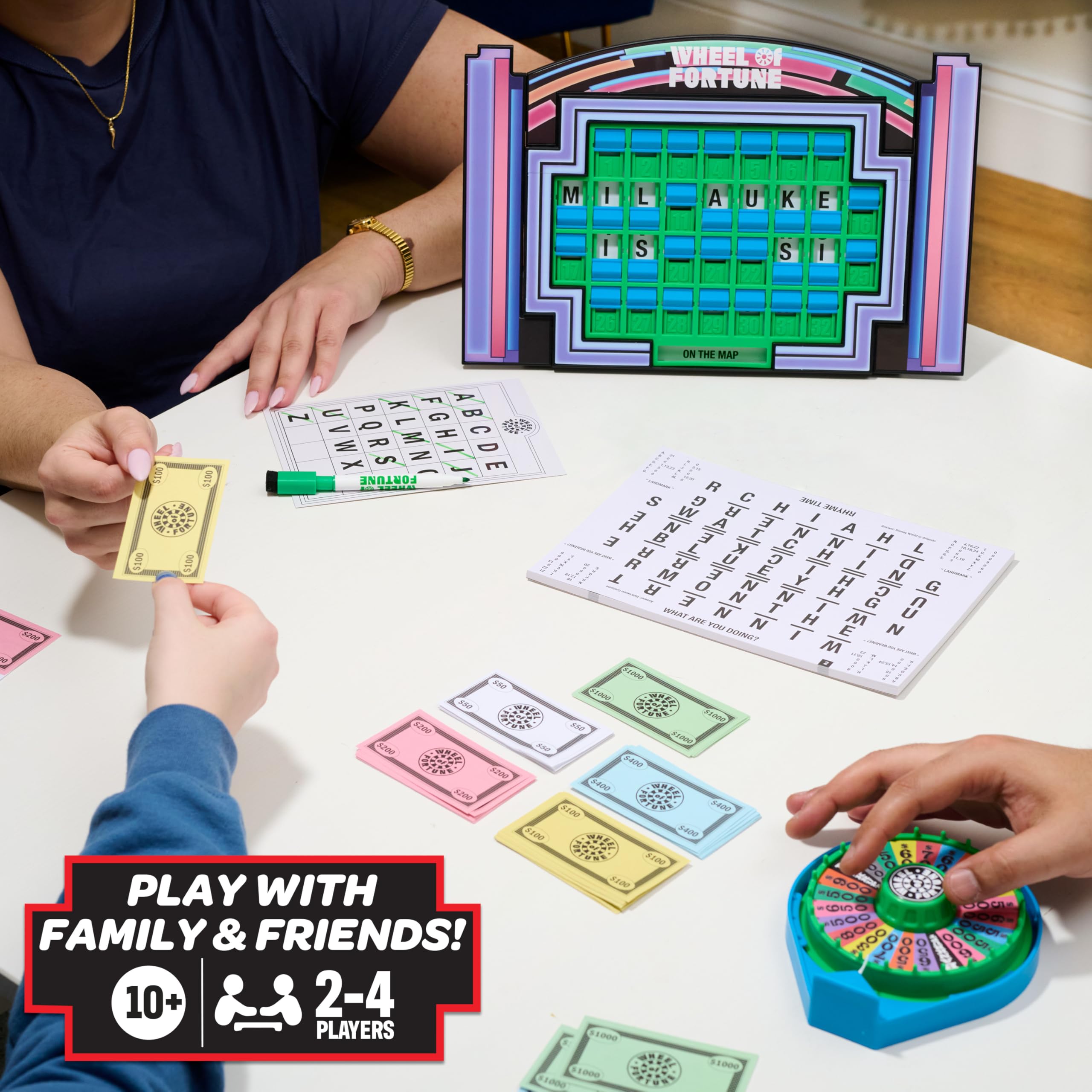 Wheel of Fortune Deluxe Game, Interactive Puzzle Board, 100