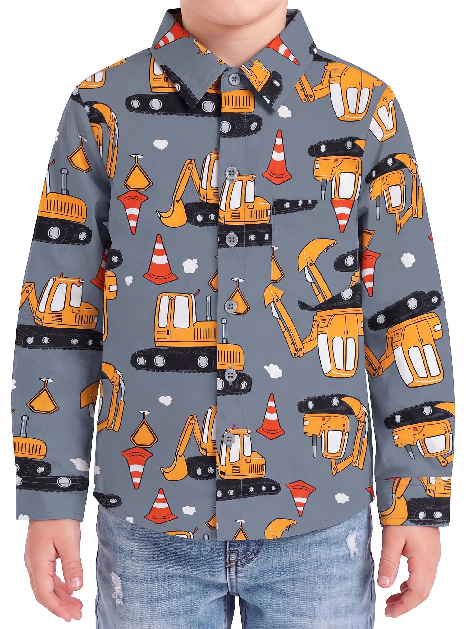 Boys Hawaiian Button Down Shirt, Pure Combed Cotton Short Sleeve Size 3-15Y