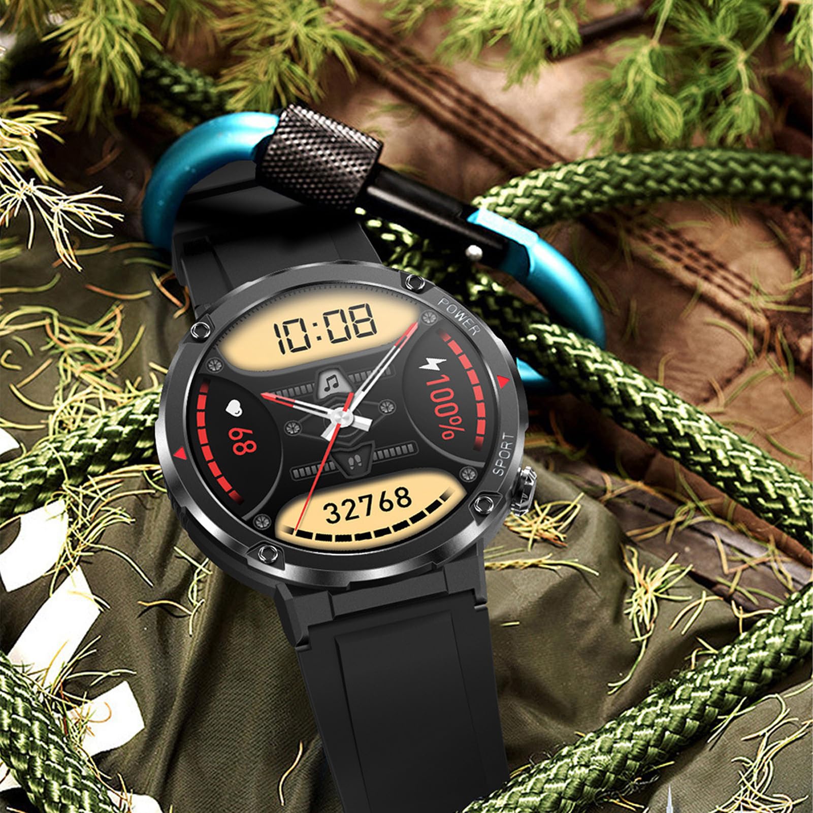 Tbest Fitness Smart Watch, 1.6in HD Schermo Acqua Tracciamento del Sonno Sleep Orologio Smart Sports per Correre Alpinismo Ciclistico