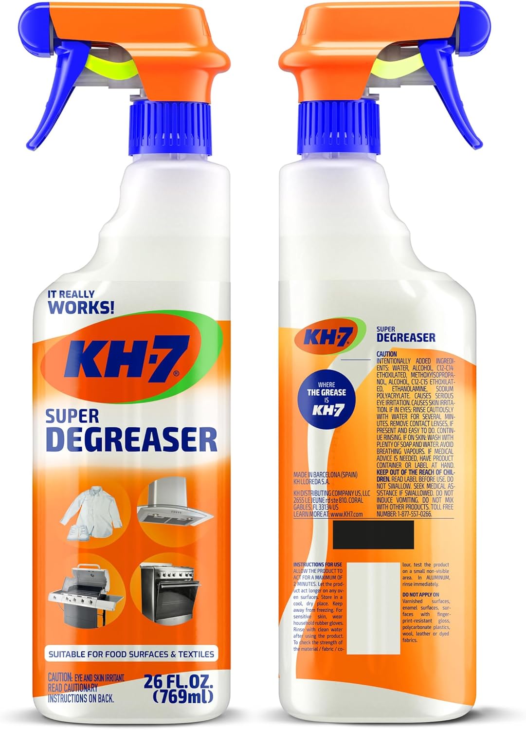 KH-7 Super Degreaser Multipurpose Cleaning Spray: The Heavy Duty All Purpose Cleaner for Your Home, Kitchen, Garage, Car & Laundry | Total Cleaner & Powerful Grease Remover, 26 oz - Image 6