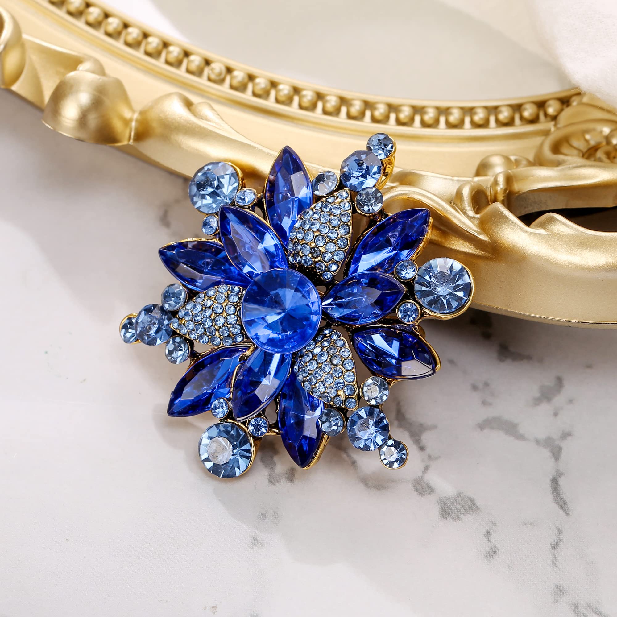 Spilla da Donna Art Deco Marquise Rhiestone Fiore per Party Prom