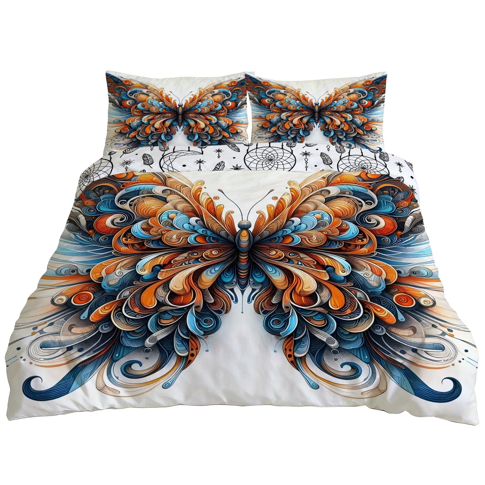 Parure housse de couette microfibre douce l'art des Insectes finition grand lit