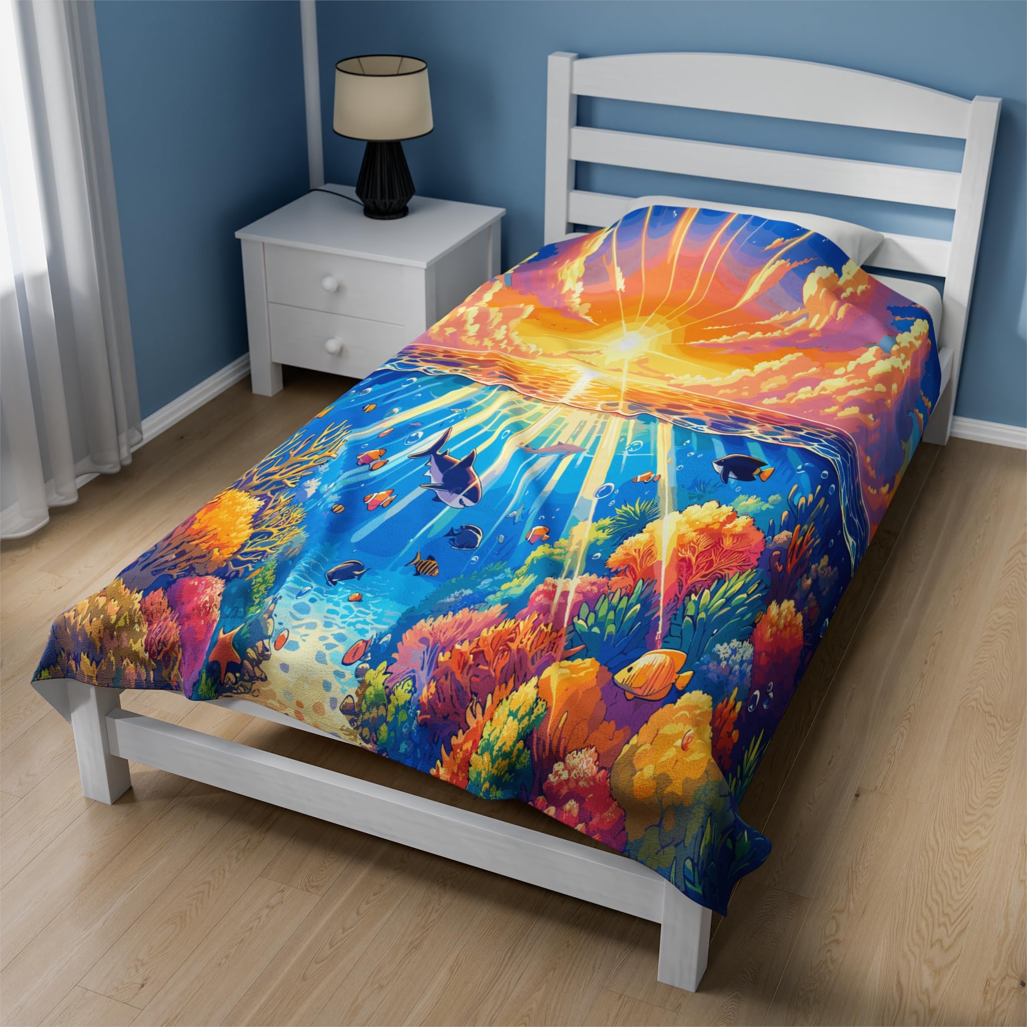 Couverture en peluche douce requin velours plaid enfant et décoration de chambre