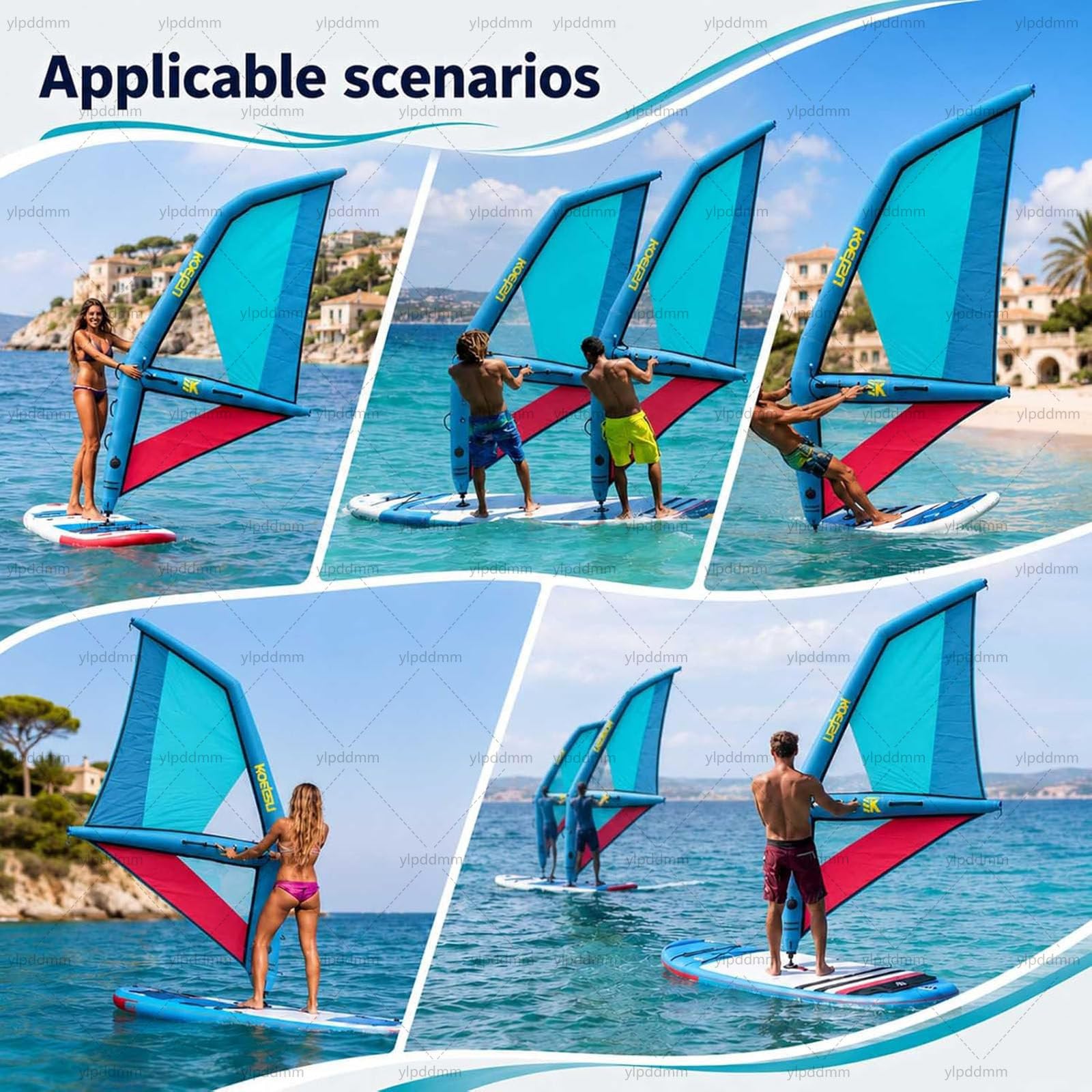 Voile de Windsurf, Planche Gonflable avec Base Rotative à 360° | Professionnelle Voile de Kitesurf Gonflable (Pompe Incluse) — Pour le Surf, l'Exploration et les Loisirs Nautiques