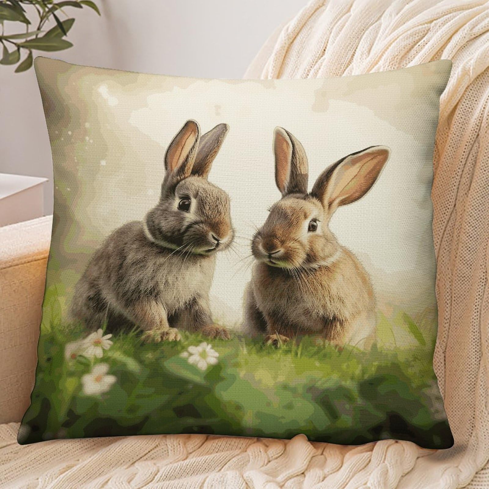 Fekiloot Style Funny Rabbits Pillowcase Pillow Sham Pillow Case
