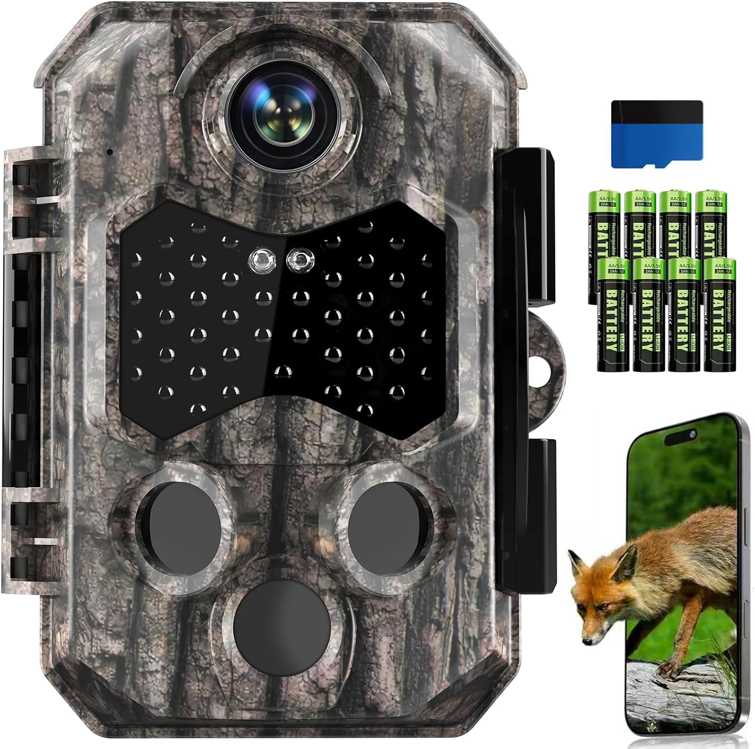 4K 84MP WiFi Trail Camera, Wildlife Camera 0.1s Trigger, Game Camera with 130°Wide Angle, Trail Cameras with Night Vision Motion Activated Waterproof Suitable for Outdoor Wildlife Detection