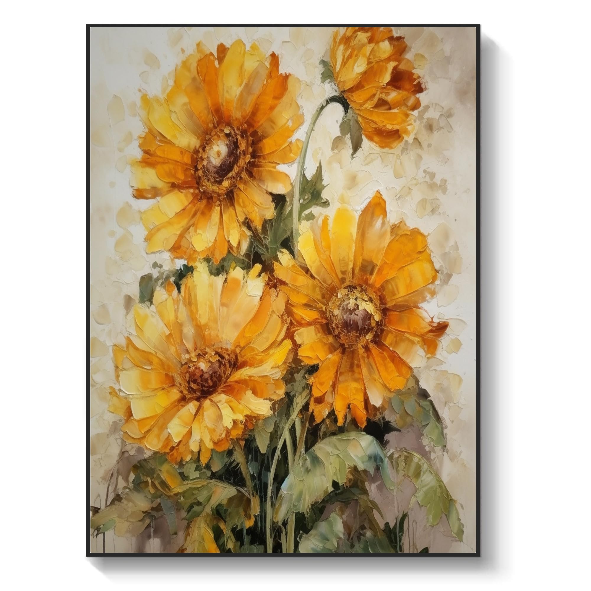 絵画 Oil painting of beautiful flowers. Captivating Wild Flowers Oil Painting Print - Breathtakingly