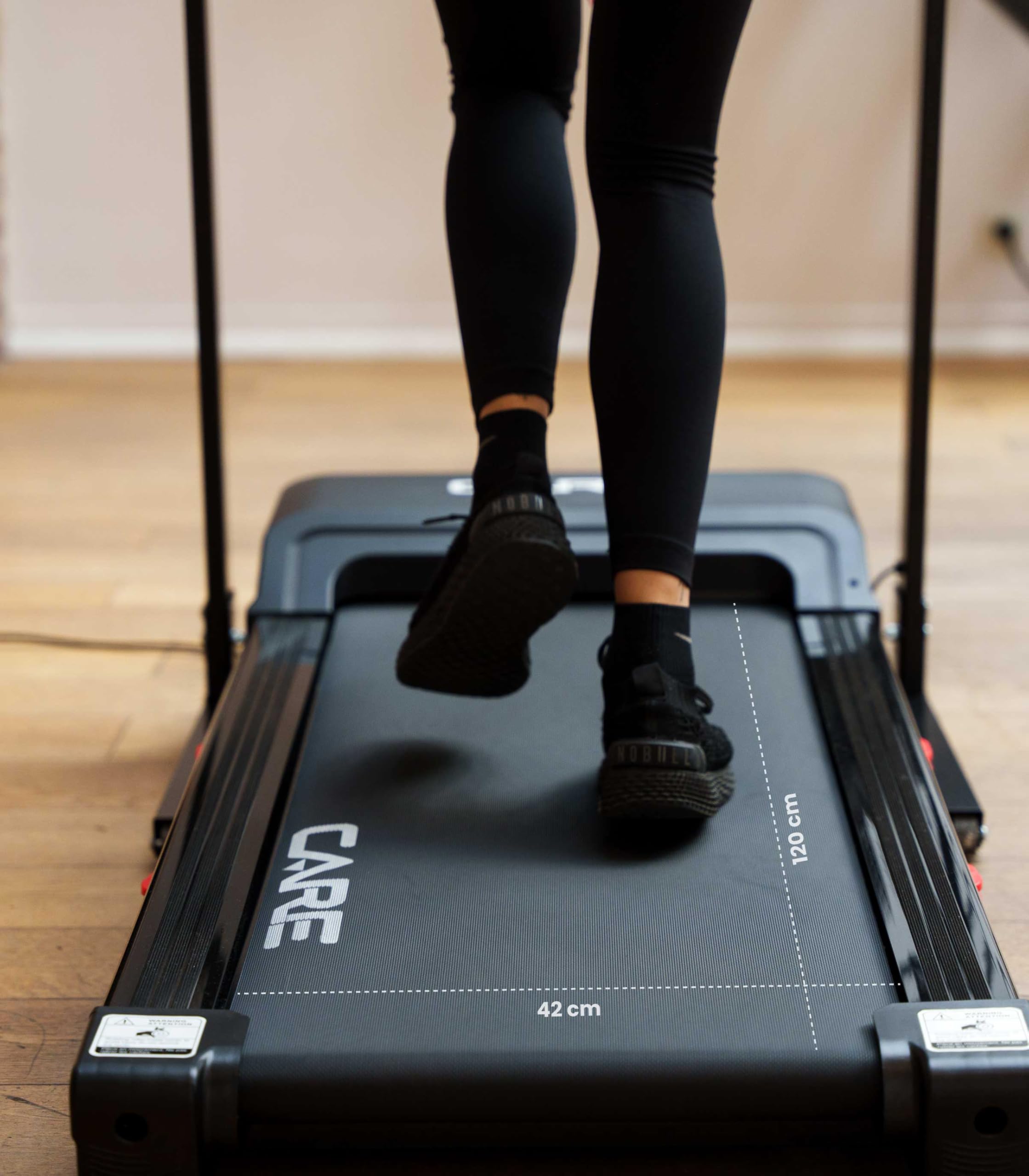 Care Fitness - Tapis de Course Connecté - 16 KM/H - Care - Jogger - KinoMap - 28 Programmes Intégrés - Écran - Moteur Silencieux 1.5/2.5 CV - Inclinaison Manuelle - 3 Positions