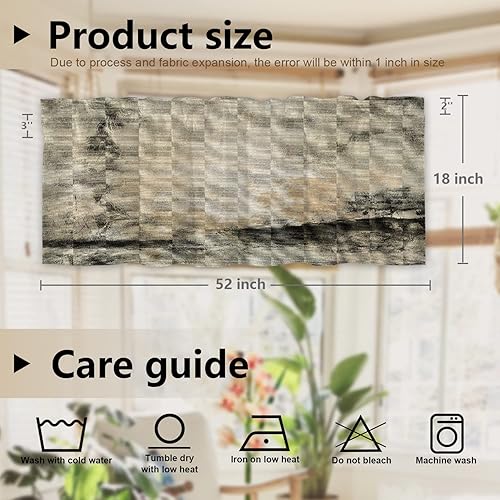 Miniatura 534 de Cenefas de cocina modernas con patrón de cobre marrón dorado para ventanas, cenefas opacas abstractas de marcas de arañazos y cortinas opacas