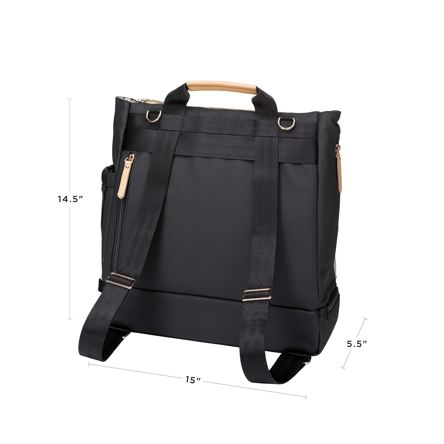 Petunia Pickle Bottom Pivot Backpack, Multiple Carrying Options, Insulated Pockets, Modern Silhouette, Roomy Interior, Sand/Black