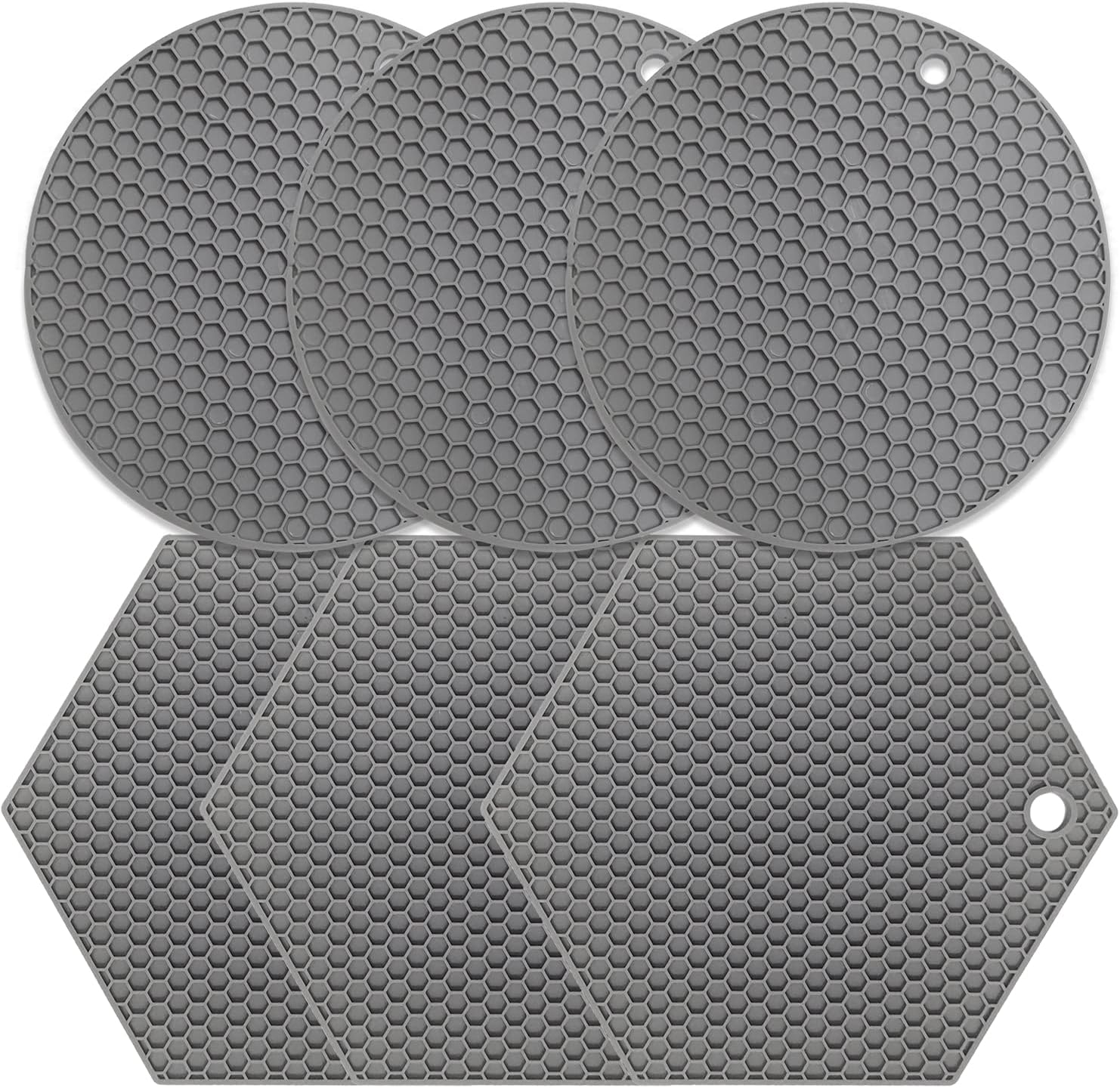 JSJSYO Silicone Trivet Mats Set of 6 pieces,Heat Resistant Mats,Hot Pan