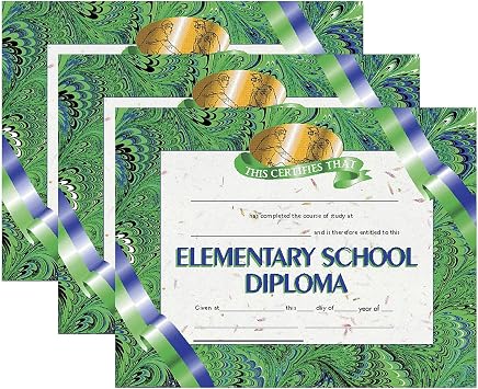 Hayes Publishing Elementary School Diploma, 8.5-inch x 11-inch, 30 Per Pack, 3 Packs H-VA522-3