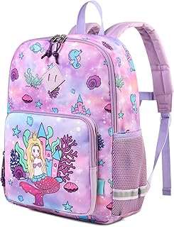 Kids School Backpack,VONXURY Cute Lightweight Preschool Backpack for Toddler Girls with Chest Buckle(Purple Mermaidï¼‰